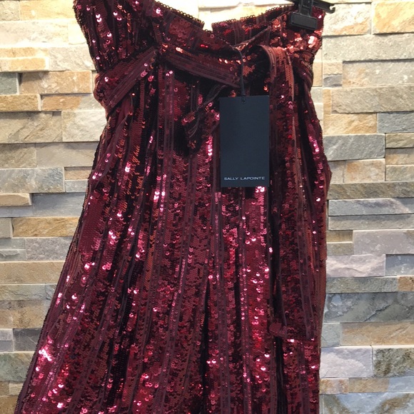 💎🔥SALLY LAPOINTE Striped Belted Sequined Pants - Picture 6 of 13